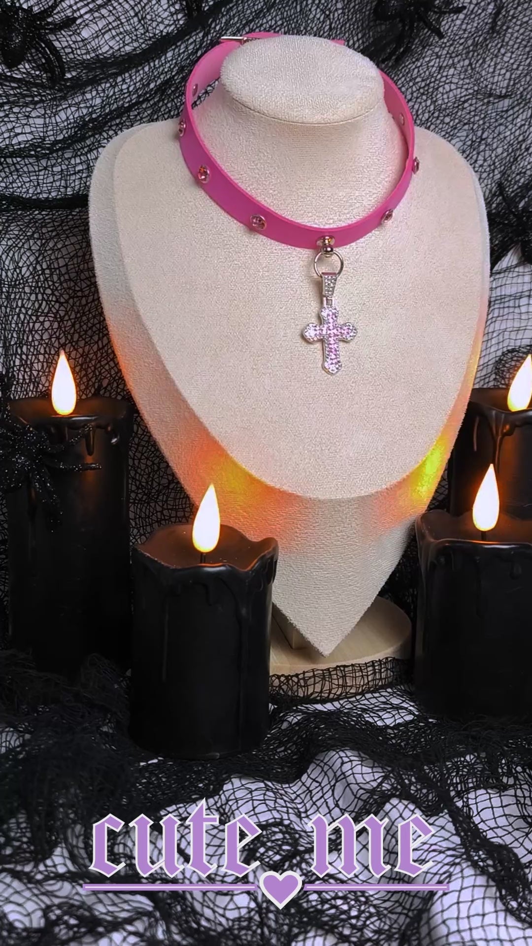Choker PINK CROSS