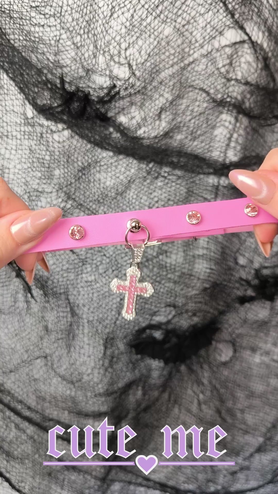 Choker PINK CROSS